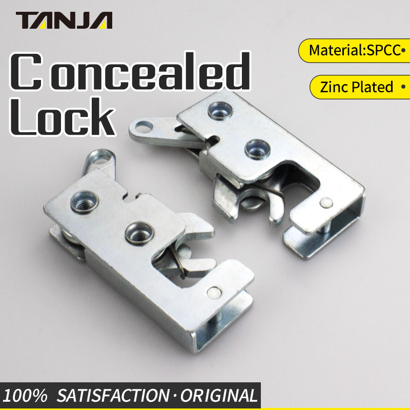 Zinc Plated Catch Concealed Lock Rotary Latches 2 stage Door Panel Metal Concealed Rotary Latch With Impact  Closing Lock