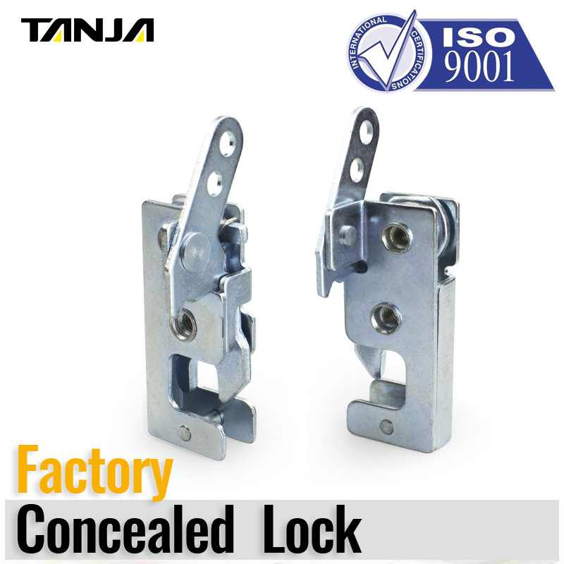 Zinc Plated Catch Concealed Lock Rotary Latches 2 stage Door Panel Metal Concealed Rotary Latch With Impact  Closing Lock