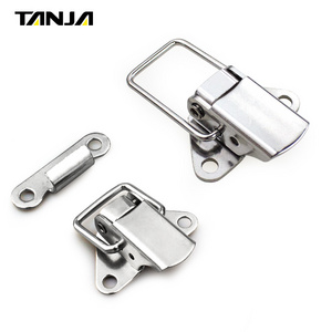 Small Steel Toolbox Toggle Latch Lock Spring Loaded Horizontal Push Pull Hasp Latch Mini Draw Latch Hardware Cabinet Buckle