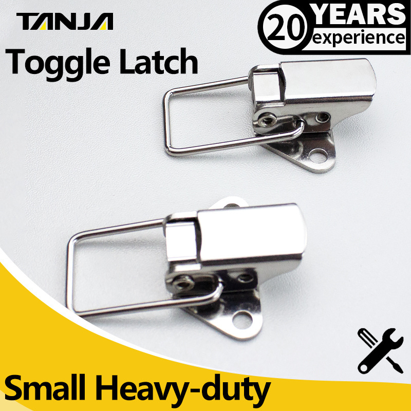 Small Steel Toolbox Toggle Latch Lock Spring Loaded Horizontal Push Pull Hasp Latch Mini Draw Latch Hardware Cabinet Buckle