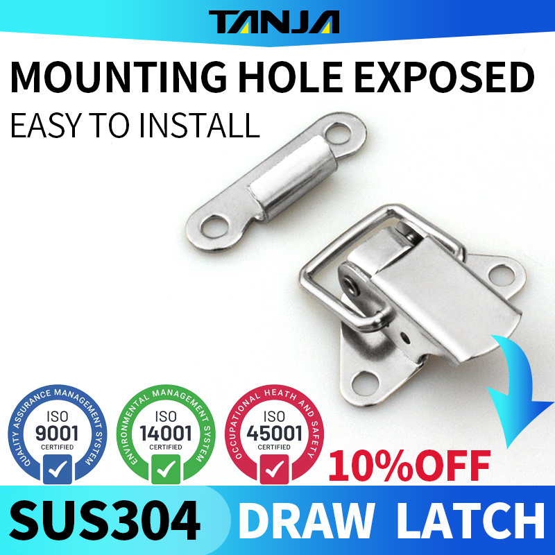 Small Steel Toolbox Toggle Latch Lock Spring Loaded Horizontal Push Pull Hasp Latch Mini Draw Latch Hardware Cabinet Buckle