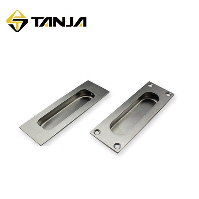 [TANJA] M33 Concealed silver handle Stainless Steel Sliding Door Cabinet Drawer Handle Rectangular Recessed flush pull  for door