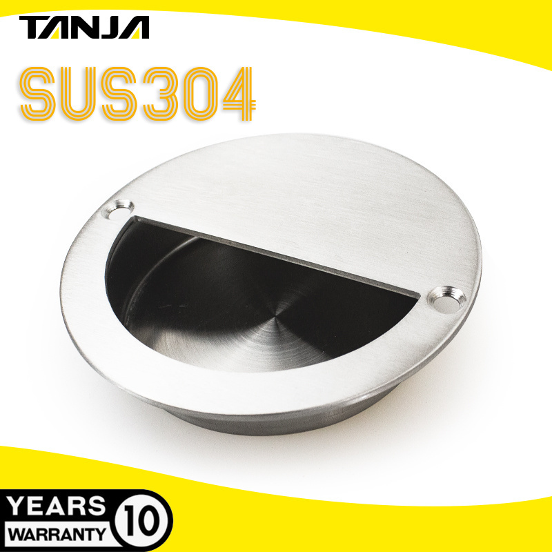 Stainless Steel Industrial Metal Concealed Handle Circular Flat Handle Cabinet Doors Paddle Pull Handle