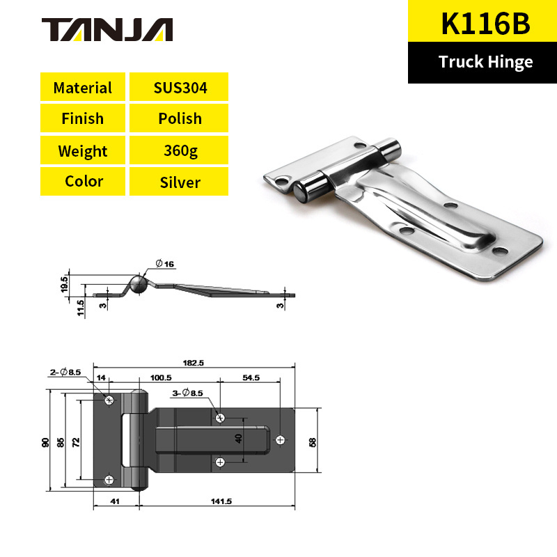 Manufacture parts truck trailer box door hinge stainless steel van truck container rear door hinge truck and trailer hinges