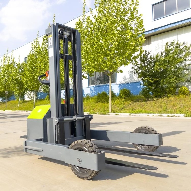 Off road stacker Pallet truck 1.5T all terrain Fully Automatic Lift Height 3M stand on Electric Stacker