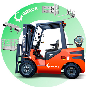 nissan k21 k25 guangqing engine lpg forklift truck solid Tires triplex Stage Mast Side Shift 3 Tons 5 Tons Natural Gas Forklift