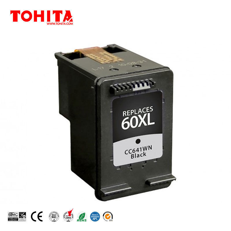 Ink Cartridge CC641W CC644W 60XL for HP ENVY 100 110 111 114 120 121 Deskjet D1620 D1630 D1658 D1660 D1663 D1668 D2530 TOHITA