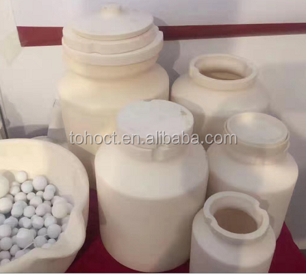 Porcelain 99--99.7% High alumina ceramic ball mill grinding jar with lid