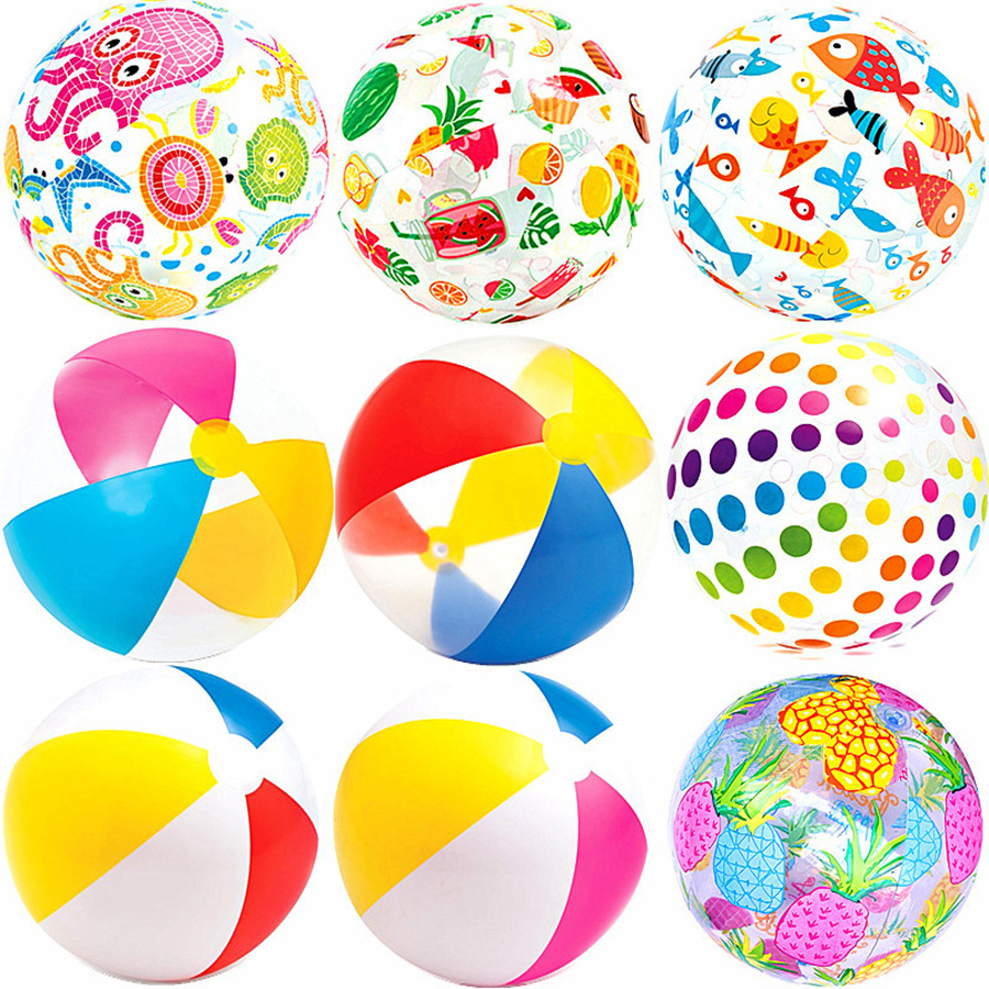 Custom logo PVC Inflatable balls Colorful Beach Ball children toys floating on the swimming pool water games for summer kids