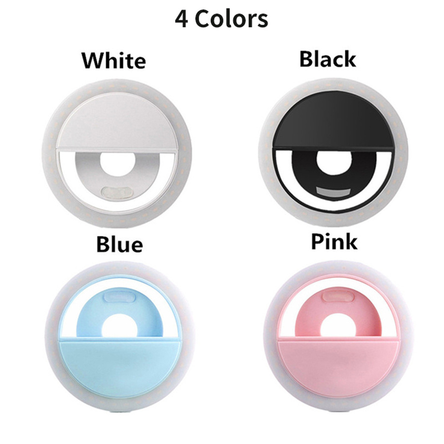 Portable Rechargeable Ring Light Phone Selfie USB Camera Clip Photography Video Mobile Phone Led Ring Selfie Light