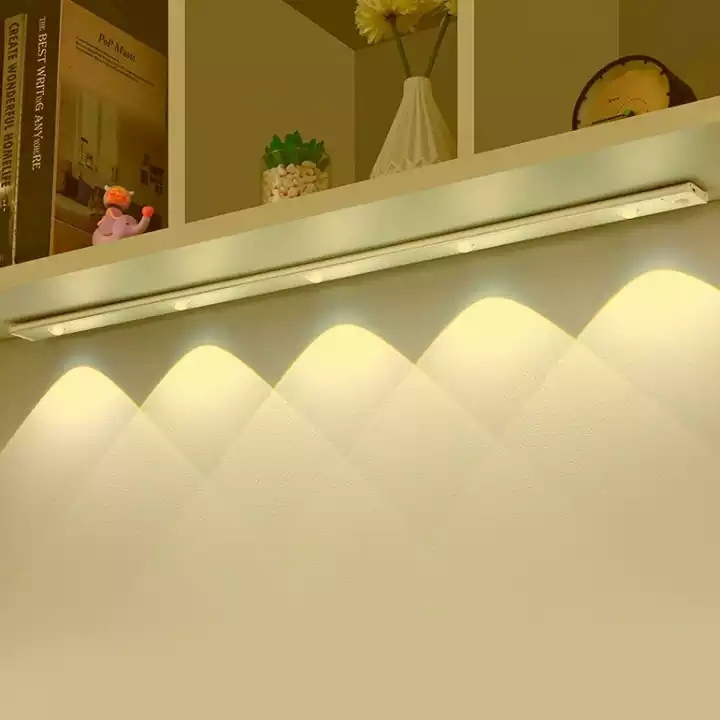 Indoor Pir Motion Sensor Led Night Light Under Cabinet Lighting Usb Rechargeable Closet Wardrobe Light For Kitchen