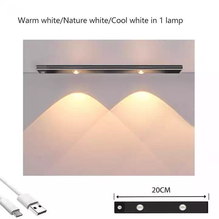 Usb Magnetic Wireless Wall Cabinet Motion Sensor Under Led Closet Light Night Light