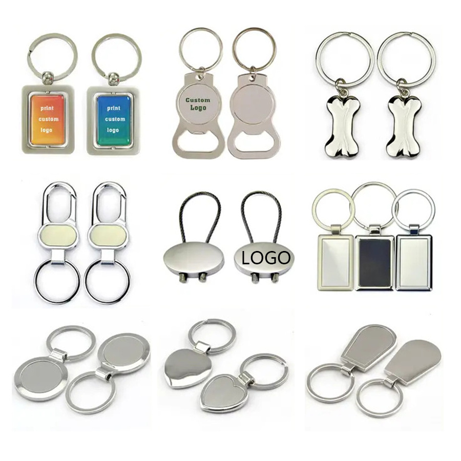 Custom Logo Epoxy Keychains laser llavero Stainless Steel Key Chains Blank Metal Keychain for Promotion gift