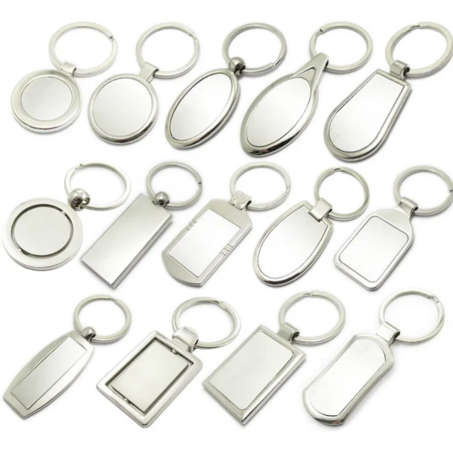 Custom Logo Epoxy Keychains laser llavero Stainless Steel Key Chains Blank Metal Keychain for Promotion gift