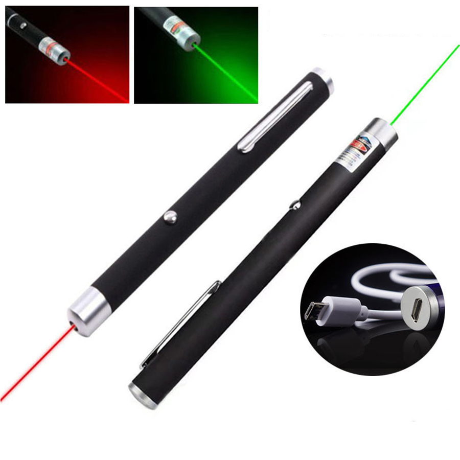 High Powerful USB rechargeable single point adjustable green laser pointer 523nm laser indication teaching pen Laser Pen