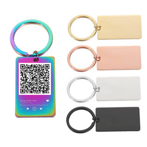 Custom QR Code Keychain Favourite Song QR Scan Keyring Spotify Music Keychain with logo custom