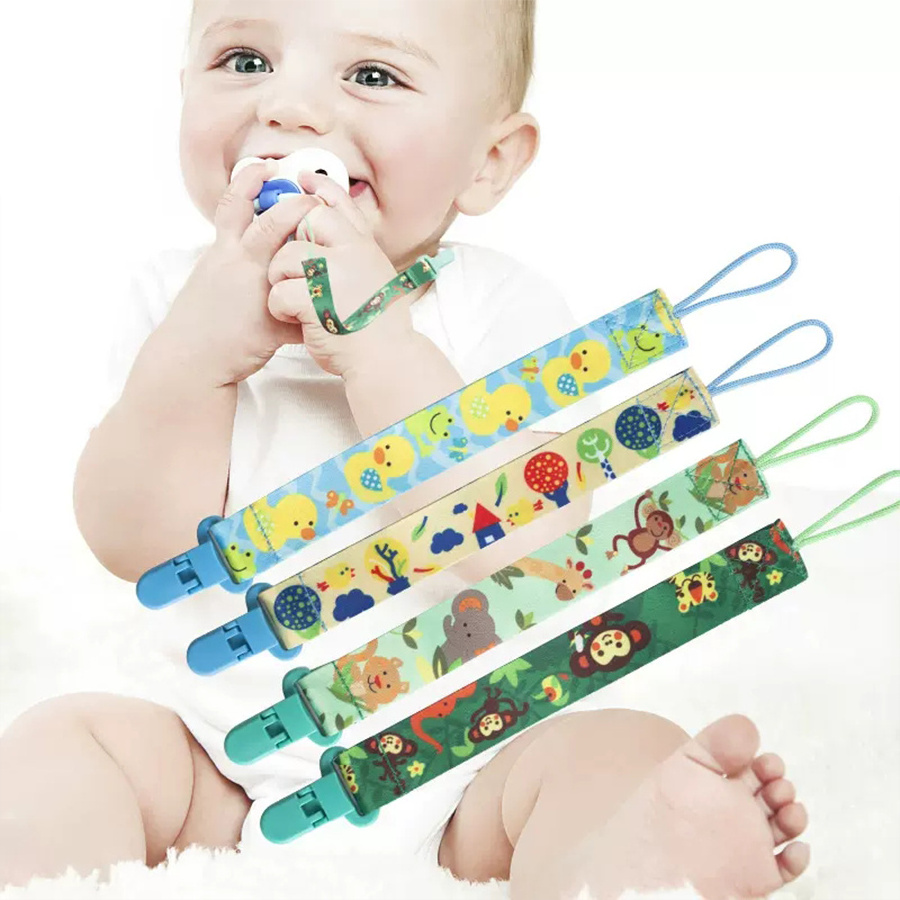 Baby Pacifier Clip Chain Ribbon Dummy Holder Chupetas Soother Pacifier Clips Leash Strap Nipple Holder for Infant Feeding