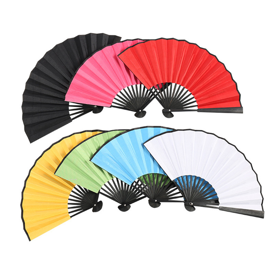 Wholesale Custom Printed Logo Folding bamboo handfan rib Wedding wooden Hand Held white paper fans