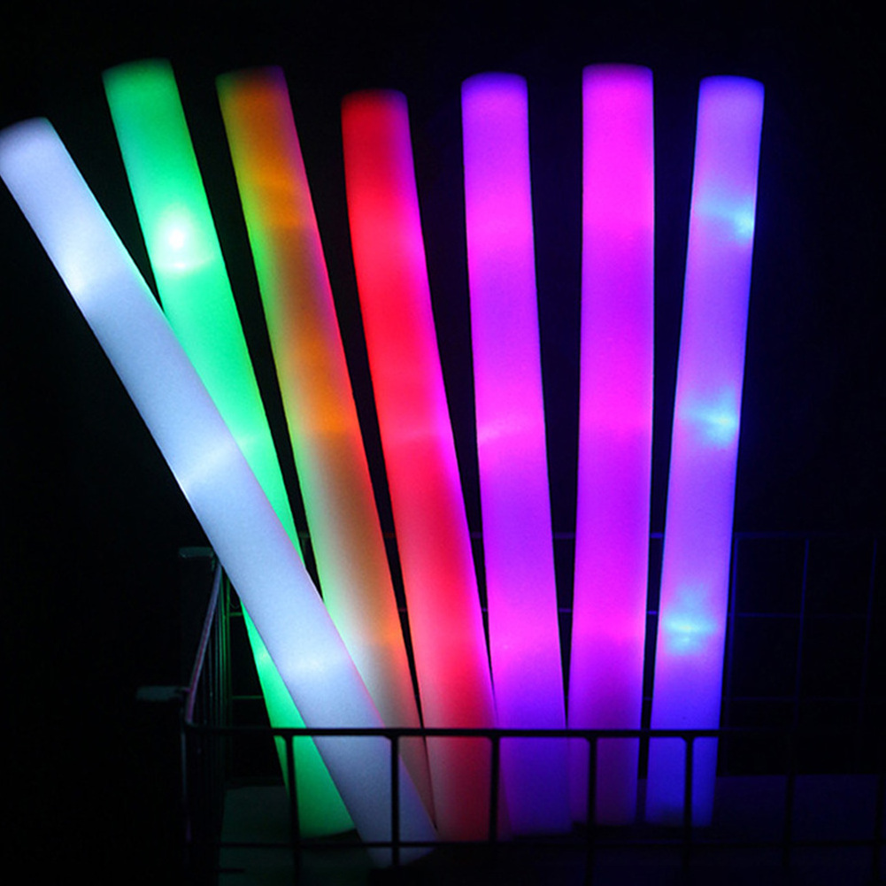 Factory Price Custom Party Supplies Multi-Color Flashing Foam LED Light Up Foam Sticks Led Foam Glow Stick with 3 Modes