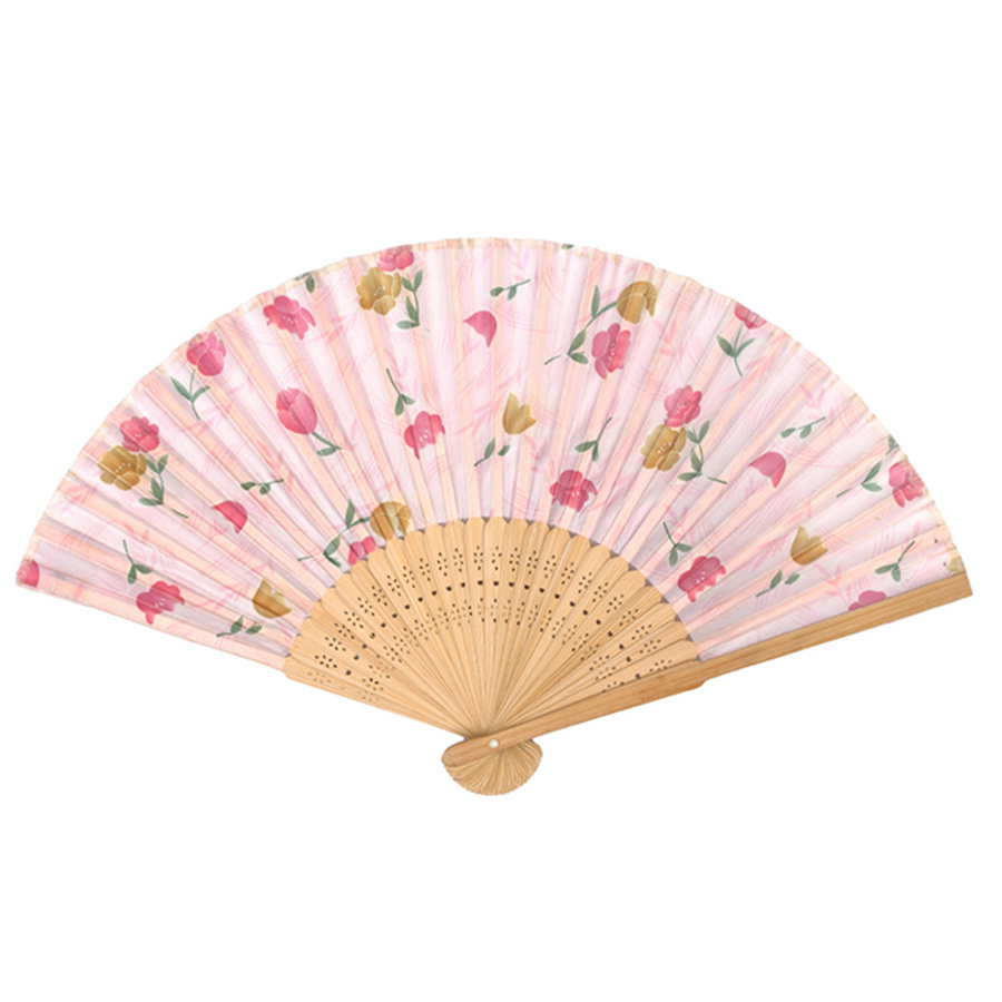 Factory Supply Promotional Gift bamboo sticks Handheld handfan spanish wooden hand fans with Custom Design