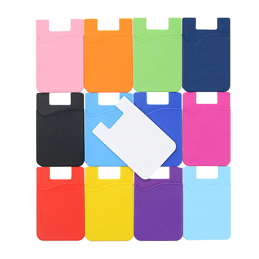 Wholesale printed logo Mobile Credit Card Holder 3m Sticker ID Card Holders Silicone Phone Card wallet For Cell Phone