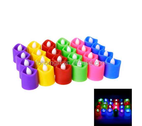 Hotselling Changed Color Remote Control Electric Candles Flameless LED Pillar Candle Cup Tea Light for party