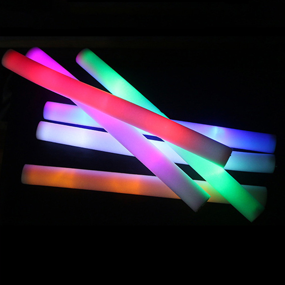 Factory Price Custom Party Supplies Multi-Color Flashing Foam LED Light Up Foam Sticks Led Foam Glow Stick with 3 Modes