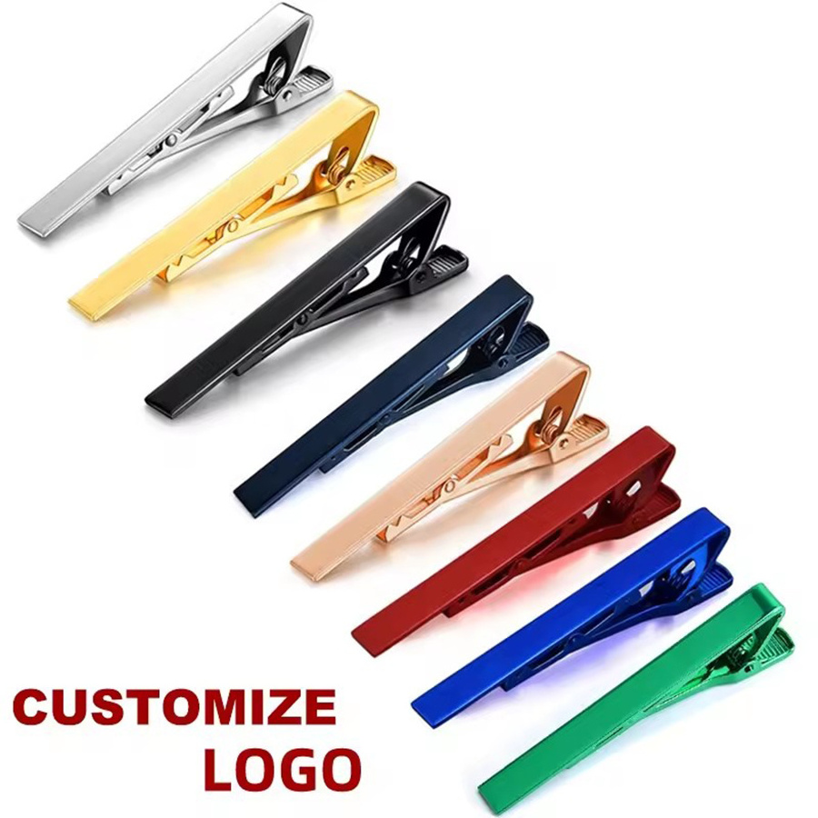 Personality Simple Neck Tie clips for men Formal Tie Pin Metal Copper Strong Structure Blank Bar Tie Clip