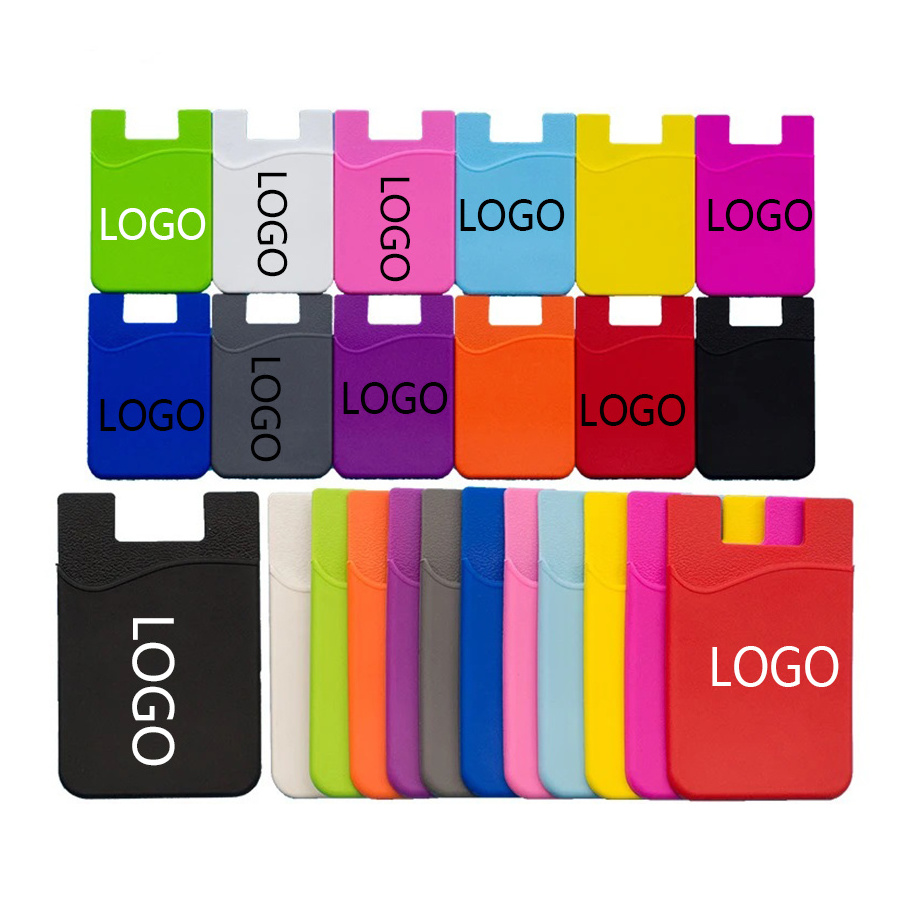 Factory Wholesale Custom logo Mobile Credit Card Holder ID Card Holders Silicone Phone Card wallet For Iphone Mobile Phone