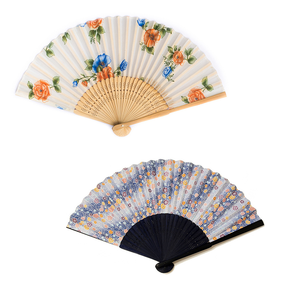 Factory Supply Promotional Gift bamboo sticks Handheld handfan spanish wooden hand fans with Custom Design