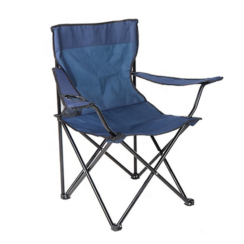 Outdoor Portable Garden Chair Custom Logo Printing With Arm Rest Cup Holder Foldable Folding Camping Chair Beach Chair