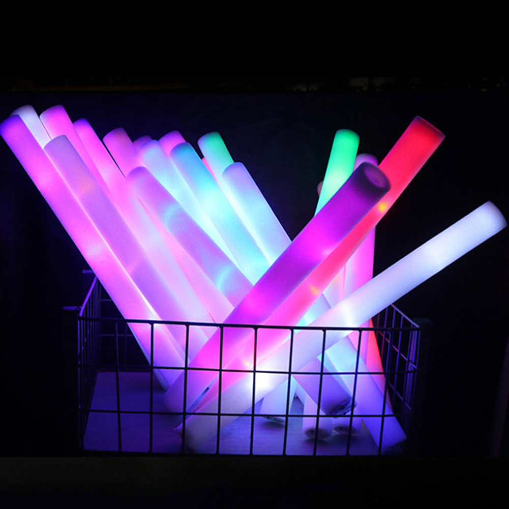 Factory Price Custom Party Supplies Multi-Color Flashing Foam LED Light Up Foam Sticks Led Foam Glow Stick with 3 Modes