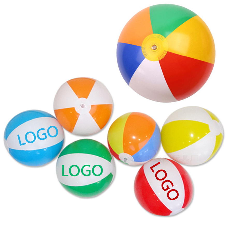 Custom logo PVC Inflatable balls Colorful Beach Ball children toys floating on the swimming pool water games for summer kids