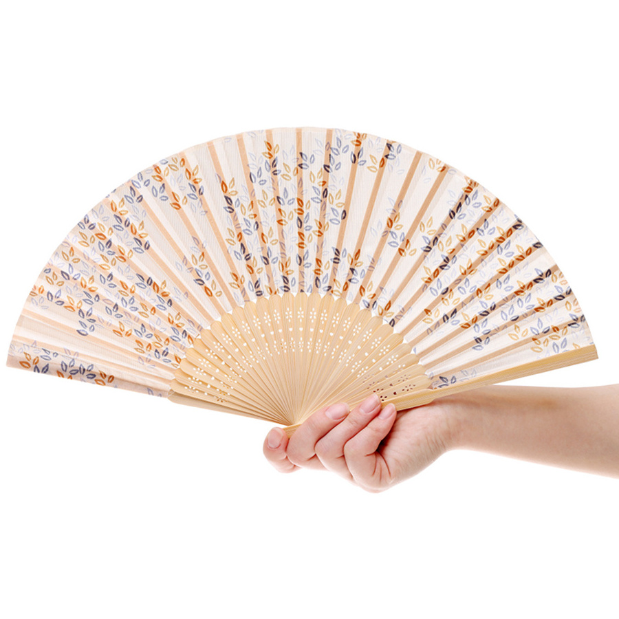 Factory Supply Promotional Gift bamboo sticks Handheld handfan spanish wooden hand fans with Custom Design