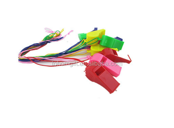 Cheap price logo printed colorful plastic whistle in bulk