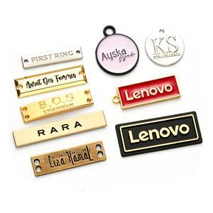 Wholesale Custom Fashion Clothing Tag Accessories Brand Logo Engraved Sewing Metal Labels For Handbags