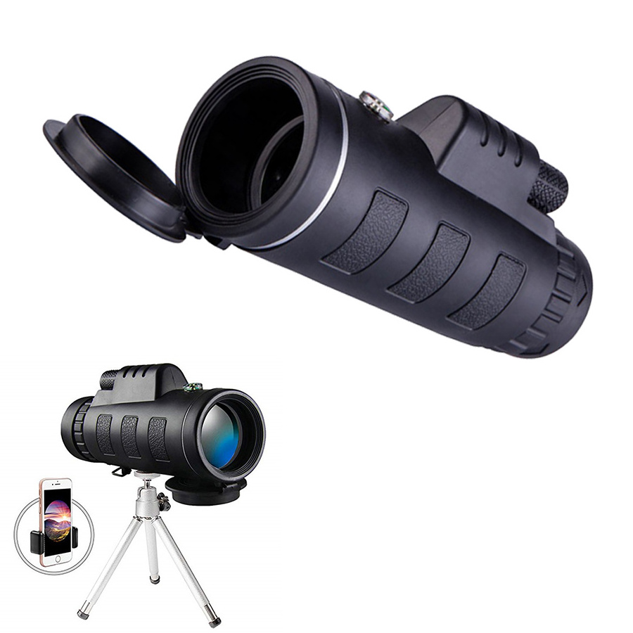 Outdoor High Power Smartphone Long Distance Hunting Single Telescope night monocular telescope 40x60 with Tripod Phone Clip