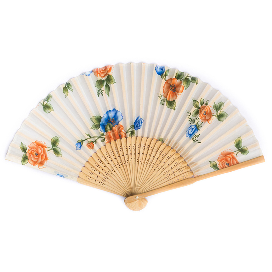 Factory Supply Promotional Gift bamboo sticks Handheld handfan spanish wooden hand fans with Custom Design