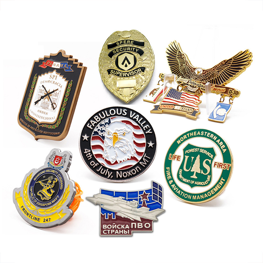 Factory price Brand Name Logo embroidered badge custom metal pin enamel lapel pin badge 3D button Gold Badge Pins