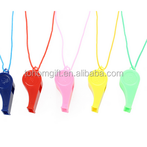 Cheap price logo printed colorful plastic whistle in bulk