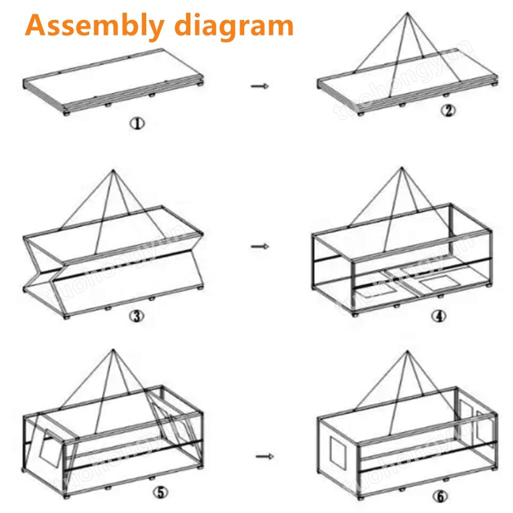 Foldable Container House 20 Ft Sandwich Panel Worker Room Flat Pack Flatpack House Prefabricated 40ft Foldable Container House