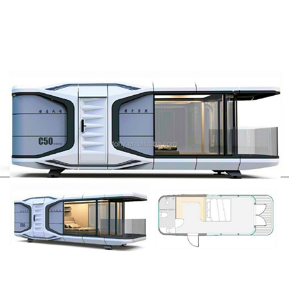 Capsule Cabin Hotel Container Prefab House Modern Mobile Tiny House Luxury Capsule House Home Sleep Pod Outdoor Customized Color