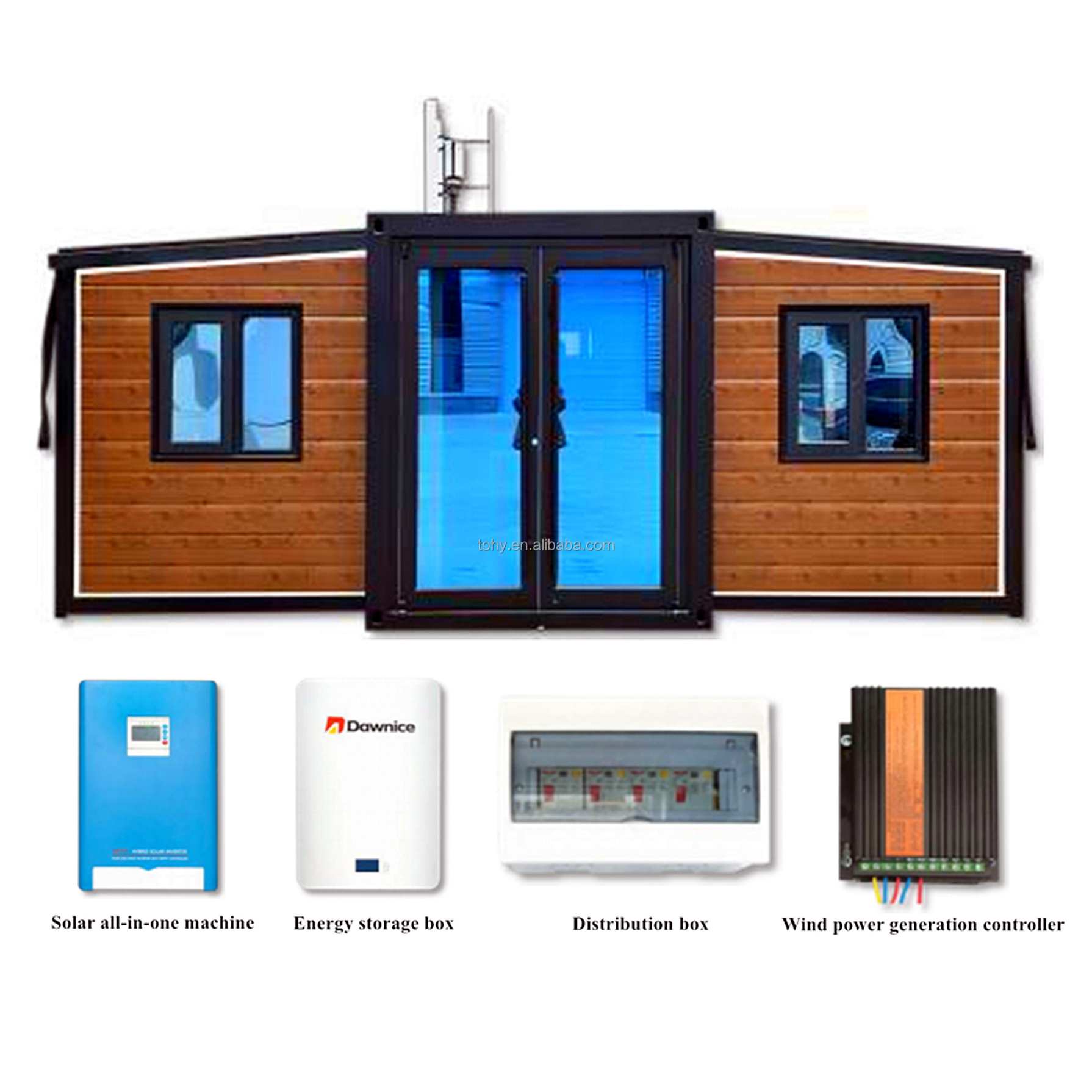 Custom Cheap Price Luxury Portable Living Modern Two Story 40FT Solar Modular Container Prefab Houses