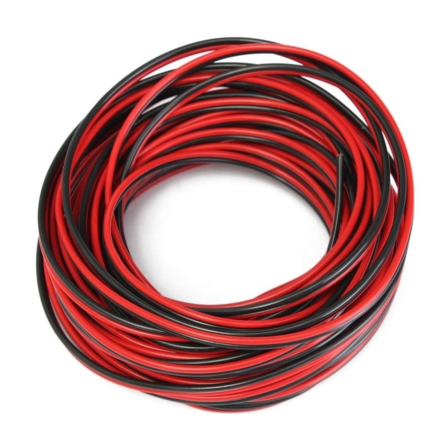 100m black red BC/CCA PVC Sheathed Audio cable China Foamed PE Speaker Cable RCA CABLES  Plastic Reel