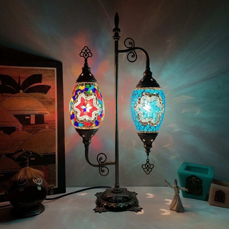 Mediterranean exotic romantic bedroom living room restaurant hotel bed and breakfast bar decoration Turkish table lamp