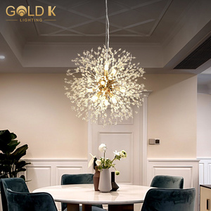 12 heads  Modern Crystal Dandelion Chandelier Lighting Pendant Lamp For Living Room Dining Room Home Decoration