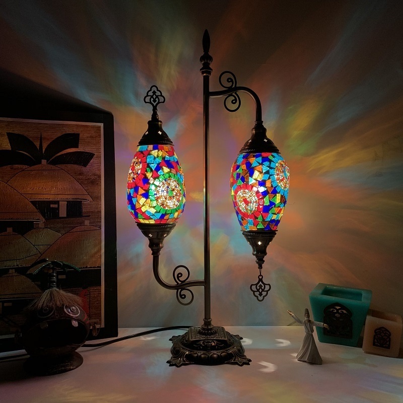 Mediterranean exotic romantic bedroom living room restaurant hotel bed and breakfast bar decoration Turkish table lamp