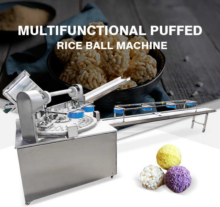 Cereal Roller Round Sesam Bar Crunchy Glutinous Puffed Crispy Rice Cracker Forming Multifunctional Puffed Rice Ball Machine