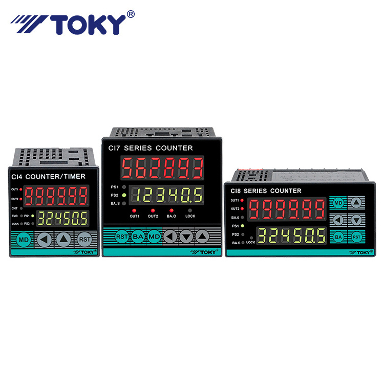 TOKY Industrial Two-row 6 Digit Display Quantity Length Batch Measuring Digital Counter