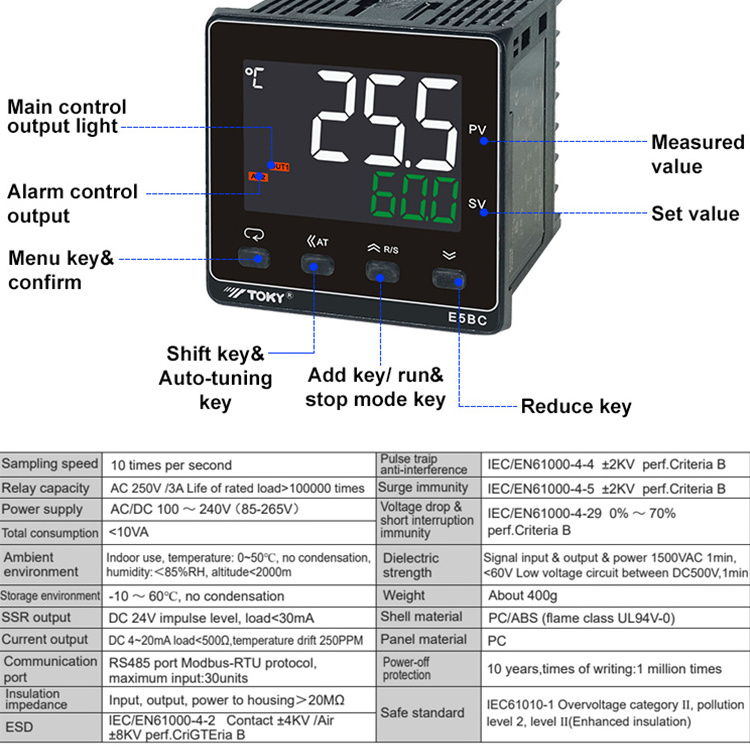 Digital Display Intelligent Temperature Controller E5CC Multi Channel High Precision Digital Temperature Thermostat